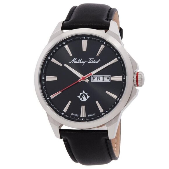 NWT Authentic Mathey-Tissot Field Scout Quartz Black Dial Men's Watch - Picture 1 of 3